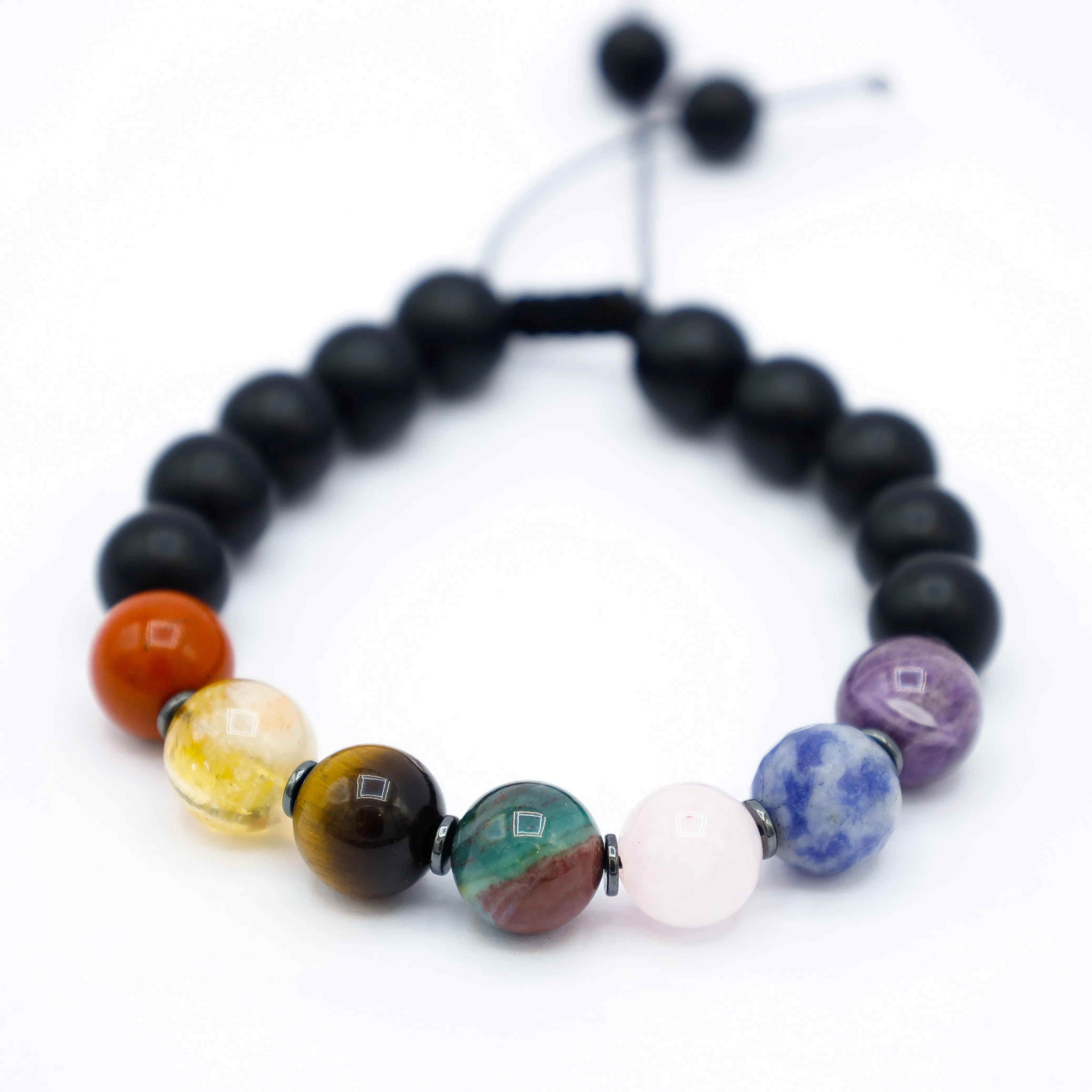 دستبند 7 چاکرا بغل اونیکس